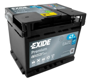 Акумулятор EXIDE PREMIUM - CARBON BOOST  (EA472), 47Ah,  450A