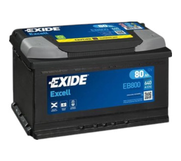 Акумулятор EXIDE EXCELL (EB800), 80Ah,  640A