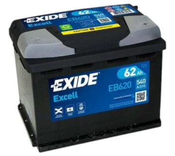 Акумулятор EXIDE EXCELL (EB620), 62Ah,  540A