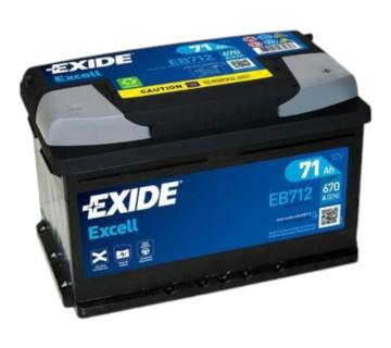 Акумулятор EXIDE EXCELL (EB712), 71Ah,  670A