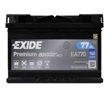 Акумулятор EXIDE PREMIUM - CARBON BOOST  (EA770), 77Ah,  760A